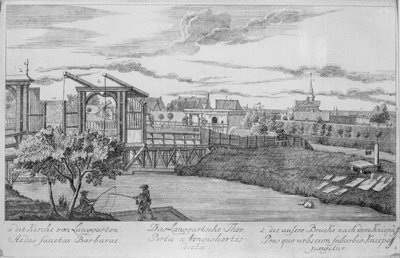 Town gate in Gdansk Showing the Long Gardens, from 